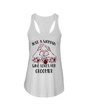 just a woman who loves her Groomer Ladies Flowy Tank tile