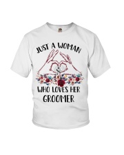 just a woman who loves her Groomer Youth T-Shirt tile
