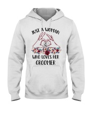 just a woman who loves her Groomer Hooded Sweatshirt tile