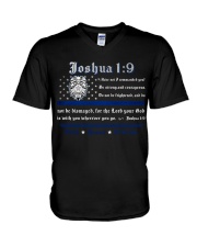 Joshua have not i commnded you be strongest V-Neck T-Shirt tile