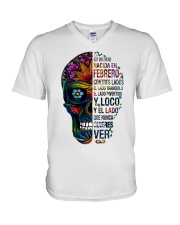 Soy una reina Febrero V-Neck T-Shirt tile