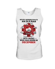 Never underestimate Books December Unisex Tank tile