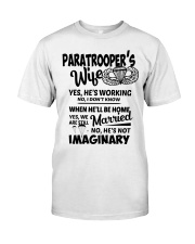 Paratrooper 's wife yes he is working Premium Fit Mens Tee tile