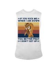 If you kick me when Tiger Sleeveless Tee tile