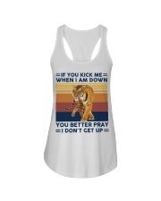 If you kick me when Tiger Ladies Flowy Tank tile