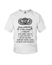 being airborne is like being a virgin Youth T-Shirt tile