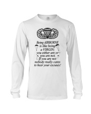 being airborne is like being a virgin Long Sleeve Tee tile