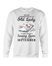 never underestimate an old lady September nurse Crewneck Sweatshirt tile