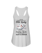 never underestimate an old lady September nurse Ladies Flowy Tank tile
