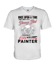 painter upon a time job V-Neck T-Shirt tile