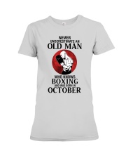 Never Underestimate Old Man Boxing October Premium Fit Ladies Tee tile