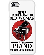 Never underestimate old woman who knows piano and was born in august Phone Case tile