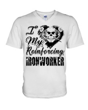 ironworker i my reinforcing V-Neck T-Shirt tile