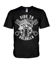 Ride to valhalla V-Neck T-Shirt tile