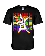 Dabbing lgbt V-Neck T-Shirt tile