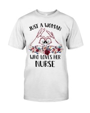 just a woman who loves her nurse Premium Fit Mens Tee tile