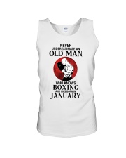 Never Underestimate Old Man Boxing January Unisex Tank tile