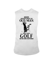 Never underestimate an old man who loves golf and was born in september Sleeveless Tee tile