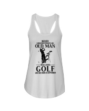 Never underestimate an old man who loves golf and was born in september Ladies Flowy Tank tile