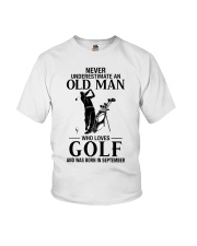 Never underestimate an old man who loves golf and was born in september Youth T-Shirt tile