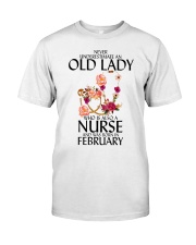 Never Underestimate an old lady february Classic T-Shirt front