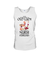 Never Underestimate an old lady february Unisex Tank tile