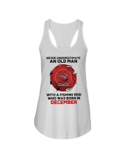 Never underestimate Fishing December Ladies Flowy Tank tile