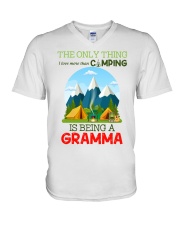 The only thing I love more than camping gramma V-Neck T-Shirt tile