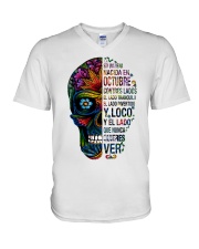 Soy una reina Octubre V-Neck T-Shirt tile