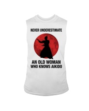 Never underestimate an old woman who knows aikido Sleeveless Tee tile