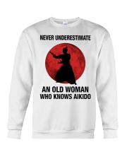 Never underestimate an old woman who knows aikido Crewneck Sweatshirt tile