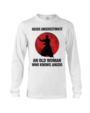 Never underestimate an old woman who knows aikido Long Sleeve Tee tile