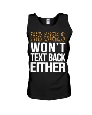Big girls won't text back either Unisex Tank tile