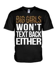 Big girls won't text back either V-Neck T-Shirt tile