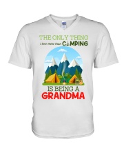 The only thing I love more than camping V-Neck T-Shirt tile