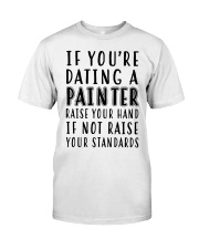 if you're dating a painter raise your hand Premium Fit Mens Tee tile