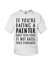 if you're dating a painter raise your hand Youth T-Shirt tile