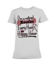 i am a retired roofer every hour Premium Fit Ladies Tee tile