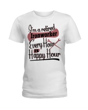 i am a retired ironwoker every Ladies T-Shirt tile