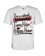 i am a retired ironwoker every V-Neck T-Shirt tile