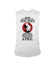 Never underestimate an old man who knows boxing and was born april Sleeveless Tee tile