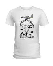paratrooper never die Ladies T-Shirt tile