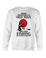 Never Underestimate Old Man Fishing December Crewneck Sweatshirt tile