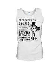 September girl god designed me created me Unisex Tank tile
