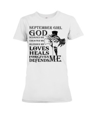 September girl god designed me created me Premium Fit Ladies Tee tile