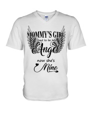Mommy's girl i used to be his angel now she's mine V-Neck T-Shirt tile