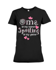 Oma is my name spoiling is my game Premium Fit Ladies Tee thumbnail