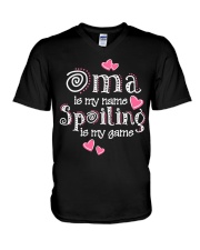 Oma is my name spoiling is my game V-Neck T-Shirt thumbnail