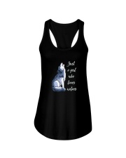 JUST A GIRL WHO LOVES WOLVES SHIRT Ladies Flowy Tank thumbnail