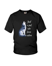 JUST A GIRL WHO LOVES WOLVES SHIRT Youth T-Shirt thumbnail